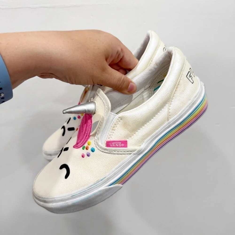 Vans Classic Slip On Flour Shop Unicorn Shoe Sneaker Big Kids 3.5